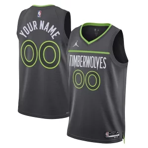 Minnesota Timberwolves Jordan Brand Unisex 2022/23 Swingman Custom Jersey Statement Edition Black Superbe
