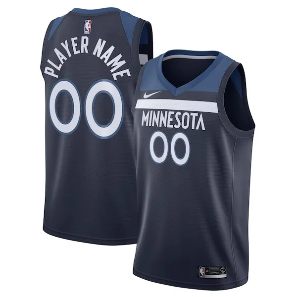 Minnesota Timberwolves Nike Swingman Custom Jersey Navy Icon Tendance Edition