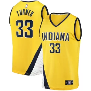 Myles Turner Indiana Pacers Fast Break Replica Jersey Statement Edition Gold Notable