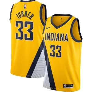 Myles Turner Indiana Pacers Nike Swingman Jersey Gold Statement Moderne Edition