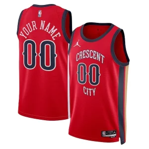 New Orleans Admirable Pelicans Jordan Brand Unisex Swingman Custom Jersey Red Statement Edition