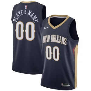New Orleans Pelicans Nike Swingman Tendance Custom Jersey Navy Icon Edition
