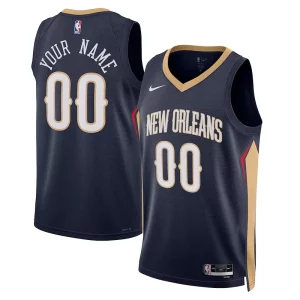 New Orleans Pelicans Nike Unisex 2022/23 Sophistiqué Swingman Custom Jersey Navy Icon Edition