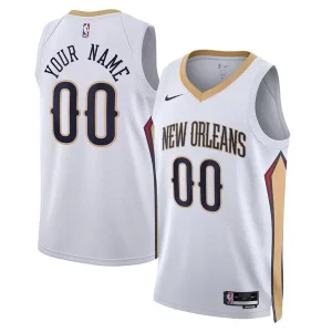 New Orleans Pelicans Nike Unisex Swingman Personalisable Custom Jersey White Association Edition