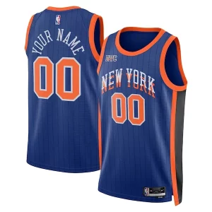 New York Knicks Nike Unisex 2023/24 Custom Swingman Jersey Blue City Edition Admirable