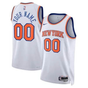 New York Knicks Nike Unisex Unique Swingman Custom Jersey White Association Edition/Blue