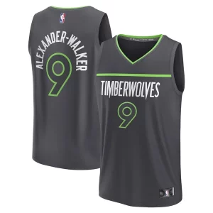 Nickeil Alexander Walker Minnesota Timberwolves Youth Fast Break Replica Élégant Player Jersey Statement Edition Black