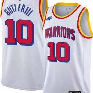 Nike Adult Golden State Warriors Jimmy Butler #10 Hardwood Classic White Jersey Gracieux