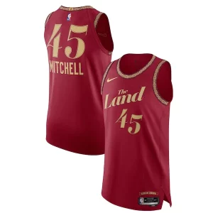 Nike Donovan Captivant Mitchell Cleveland Cavaliers Authentic Jersey City Edition Wine