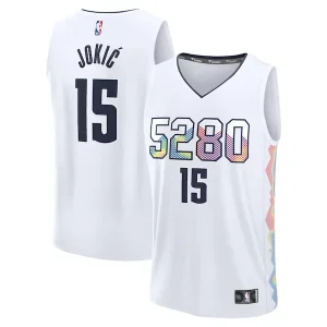 Nikola Jokic Denver Nuggets Youth 2024/25 Fast Refiné Break Player Jersey City Edition White