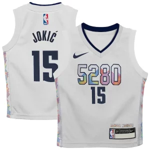 Nikola Jokic Denver Nuggets Nike Toddler 2024/25 Notable Swingman Player Jersey City Edition White