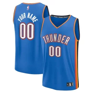 Oklahoma City Thunder Fast Break Custom Replica Jersey Icon Edition Élégant Blue