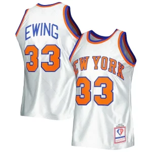 Patrick Ewing New York Knicks 1985/86 Hardwood Classics 75th Anniversary Swingman Jersey Platinum Distingué