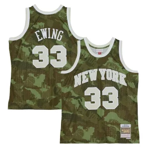 Patrick Ewing New York Knicks Hardwood Classics 1991/92 Ghost Green Swingman Splendide Jersey Camo