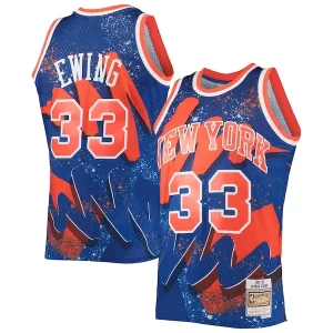 Patrick Ewing New York Knicks Hardwood Personalisable Classics 1991/92 Hyper Hoops Swingman Jersey Blue