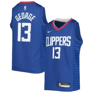 Paul Authentique George LA Clippers Nike Youth 2021/22 Diamond Swingman Jersey Icon Edition Royal
