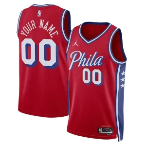 Philadelphia 76ers Jordan Brand Unisex 2022/23 Swingman Custom Refiné Jersey Statement Edition Red