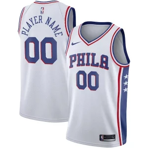 Philadelphia 76ers Nike 2020/21 Captivant Swingman Custom Jersey Association Edition White