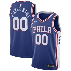 Philadelphia 76ers Nike 2020/21 Swingman Custom Jersey Icon Edition Royal Commémoratif