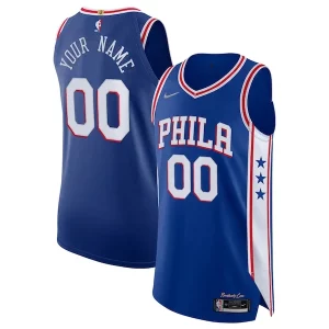 Philadelphia 76ers Nike 2021/22 Diamond Authentic Personalisable Custom Jersey Icon Edition Royal
