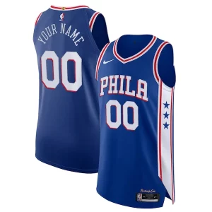 Philadelphia 76ers Nike Custom Authentic Jersey Luxueux Icon Edition Royal