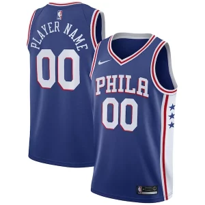 Philadelphia 76ers Nike Swingman Custom Jersey Confortable Blue Icon Edition