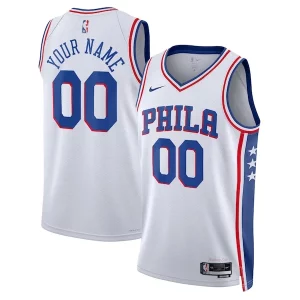 Philadelphia 76ers Nike Unisex 2022/23 Swingman Custom Jersey White Association Edition Tendance