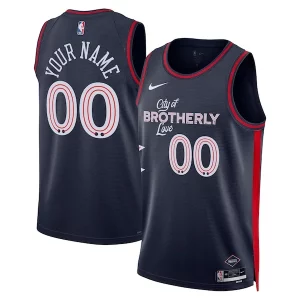 Philadelphia 76ers Nike Unisex 2023/24 Custom Swingman Jersey Navy City Unique Edition