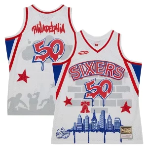 Philadelphia 76ers x Tats Luxueux Cru Hardwood Classics Fashion Jersey White