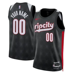 Portland Notable Trail Blazers Nike Unisex 2024/25 Custom Swingman Jersey City Edition Black