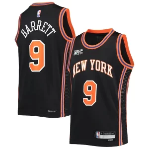 RJ Barrett New York Knicks Nike Youth 2021/22 Swingman Admirable Jersey City Edition Black