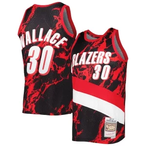 Rasheed Wallace Portland Trail Luxueux Blazers 1999/00 Hardwood Classics Marble Swingman Jersey Black