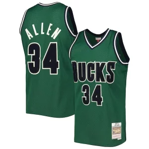 Ray Allen Milwaukee Bucks 2000/01 Hardwood Classics Off Court Swingman Jersey Hunter Refiné Green