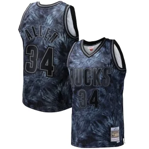 Ray Allen Milwaukee Bucks Hardwood Classics 1996/97 Tie Dye Swingman Jersey Exquisite Black
