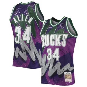 Ray Allen Refiné Milwaukee Bucks Hardwood Classics 2000/01 Hyper Hoops Swingman Jersey Purple