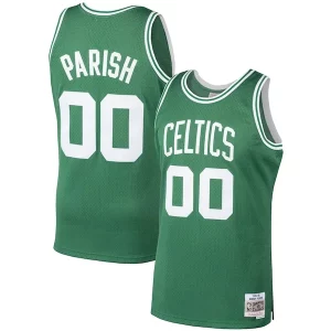 Robert Parish Boston Celtics 1985/86 Hardwood Classics Swingman Haut de gamme Jersey Kelly Green