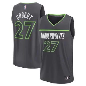 Rudy Gobert Notable Minnesota Timberwolves Fast Break Replica Player Jersey Statement Edition Black