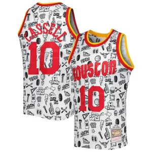 Sam Cassell Houston Rockets 1993/94 Hardwood Classics Doodle Swingman Jersey Exclusif White