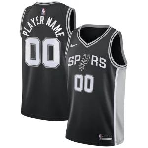San Antonio Notable Spurs Nike Swingman Custom Jersey Black Icon Edition