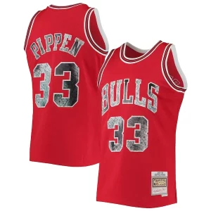 Scottie Pippen Chicago Splendide Bulls 1997/98 Hardwood Classics NBA 75th Anniversary Diamond Swingman Jersey Red