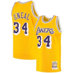 Shaquille O'Neal Los Charming Angeles Lakers 1996/97 Hardwood Classics Authentic Jersey Gold