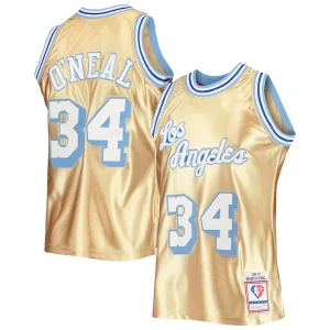 Shaquille O'Neal Los Angeles Lakers 75th Anniversary 1996/97 Hardwood Classics Swingman Jersey Gold Captivant