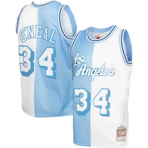 Shaquille O'Neal Los Angeles Lakers Big Gracieux & Tall Hardwood Classics 1996/97 Split Swingman Jersey Powder Blue/White