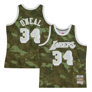Shaquille O'Neal Refiné Los Angeles Lakers Hardwood Classics 1996/97 Ghost Green Swingman Jersey Camo