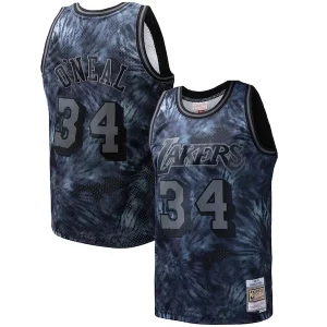 Shaquille O'Neal Los Angeles Lakers Hardwood Classics 1996/97 Tie Dye Swingman Jersey Black Personalisable