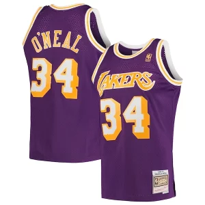 Shaquille O'Neal Los Angeles Lakers Éclatant Hardwood Classics Swingman Jersey Purple/Royal/Gold