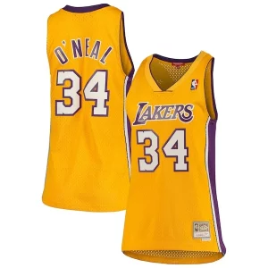 Shaquille O'Neal Los Angeles Lakers Women's Commémoratif 1999/00 Hardwood Classics Swingman Jersey Gold