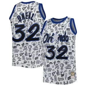 Shaquille O'Neal Orlando Captivant Magic 1994/95 Hardwood Classics Doodle Swingman Jersey White