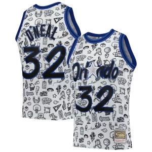 Shaquille O'Neal Orlando Magic 1994/95 Hardwood Classics Doodle Swingman Player Jersey Éclatant White