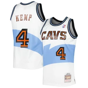 Shawn Kemp Cleveland Exquisite Cavaliers Hardwood Classics Swingman Jersey White